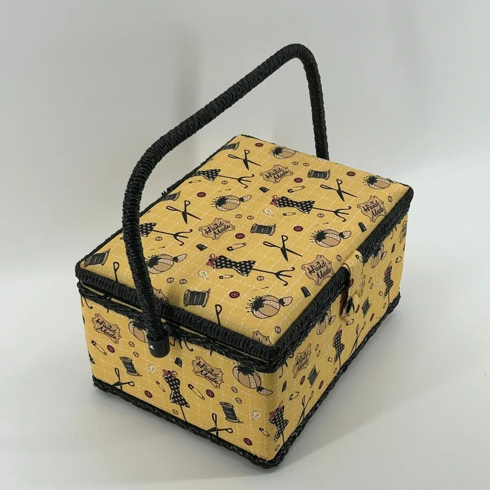 Dyno Sewing Craft Basket Handle Yellow Black Fabric Wicker Trim‎ Accessories NEW